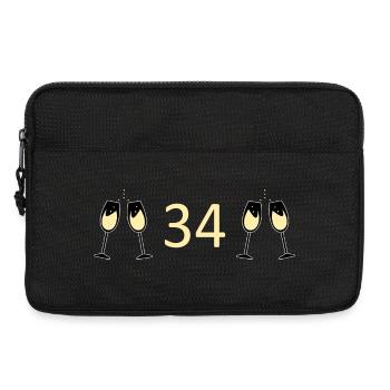 34th Birthday 34 Years Anniversary 34 Years Number 34 - Laptop bag 13" - black - Front