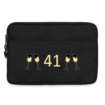 41.Geburtstag 41 Jahre Jubiläum 41 Jahre Zahl 41 - Laptoptasche 13" - Schwarz - Vorne