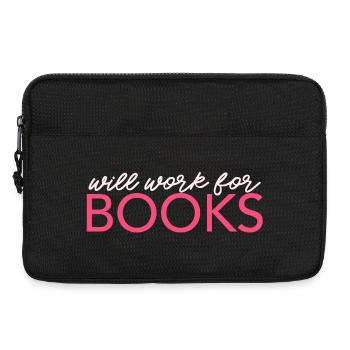 Will Work For Books - Laptop bag 13" - black - Front