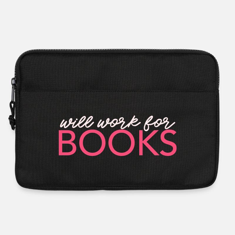 Will Work For Books - Laptoptasche 13" - Schwarz