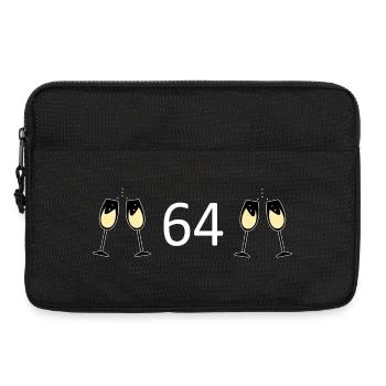 64e anniversaire 64 ans Jubilé 64 Numéro 64 blanc - Sacoche pour ordinateur portable 13 pouces - noir - Devant