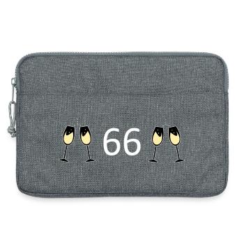 66e anniversaire 66 ans Jubilé 66 Numéro 66 - Sacoche pour ordinateur portable 13 pouces - gris chiné - Devant