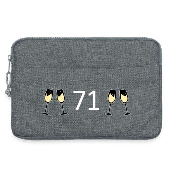 71.Geburtstag 71 Jahre Jubiläum 71 Zahl 71 schwarz - Laptoptasche 13" - Grau meliert - Vorne
