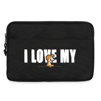 I love my Dog - white Font - Laptoptasche 13" - Schwarz - Vorne