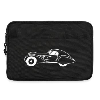 White automobile and water drop - Laptop bag 13" - black - Front
