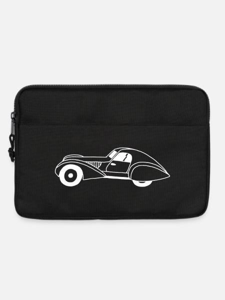 Weißes Auto und Wassertropfen - Laptoptasche 13" - Schwarz