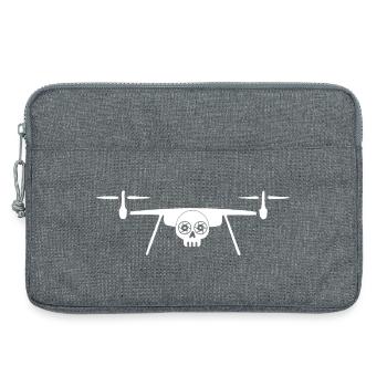 Drone tête de mort (blanc) - Sacoche pour ordinateur portable 13 pouces - gris chiné - Devant