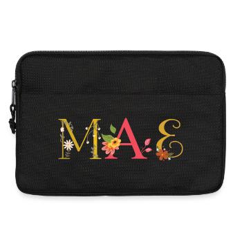 MAE Name Decorated with Flowers - Laptop bag 13" - black - Front
