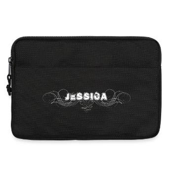 JESSICA lettering with decorative lines - Laptop bag 13" - black - Front