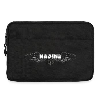NADINE lettering with decorative lines - Laptop bag 13" - black - Front