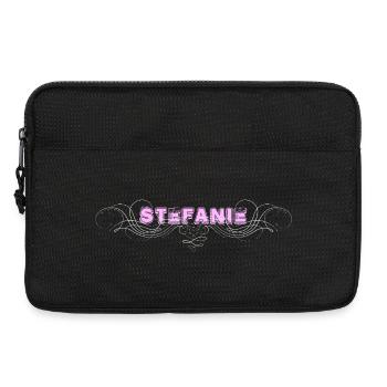 STEFANIE lettering with decorative lines - Laptop bag 13" - black - Front