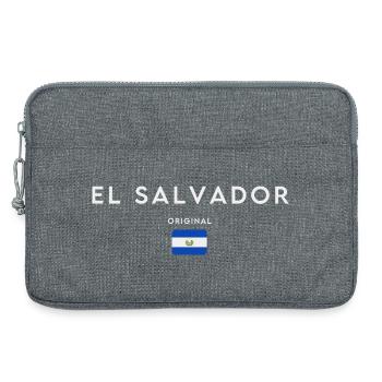 Flag of El Salvador, Salvadoran pride - Laptop bag 13" - heather grey - Front