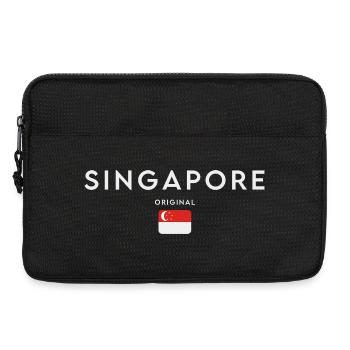 Flagge von Singapur, Stolz auf Singapur - Laptoptasche 13" - Schwarz - Vorne
