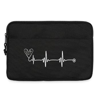 Heartbeat Love Line Design - Laptoptasche 13" - Schwarz - Vorne