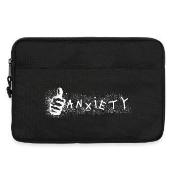 Anxiety Thumbs Up Ironic Mental Health Design. - Laptop bag 13" - black - Front