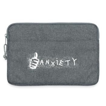 L’anxiété lève le pouce, ironique conception de la santé mentale. - Sacoche pour ordinateur portable 13 pouces - gris chiné - Devant