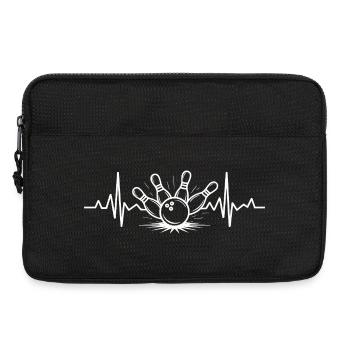 Bowling motif design for bowling fans - Laptop bag 13" - black - Front