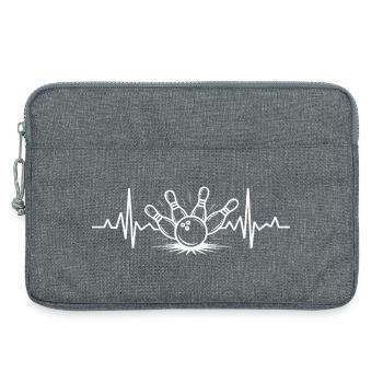 Bowling motif design for bowling fans - Laptop bag 13" - heather grey - Front