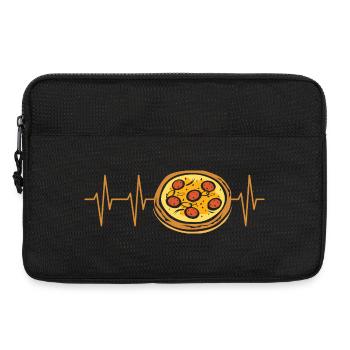 Pizza Herzschlag – Lustiges Food Motiv - Laptoptasche 13" - Schwarz - Vorne