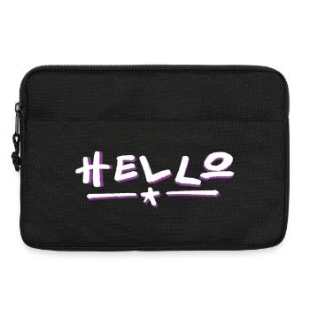 Hello lettering with color gradient - Laptop bag 13" - black - Front