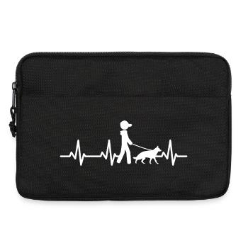 Ligne de cœur de berger allemand - Sacoche pour ordinateur portable 13 pouces - noir - Devant