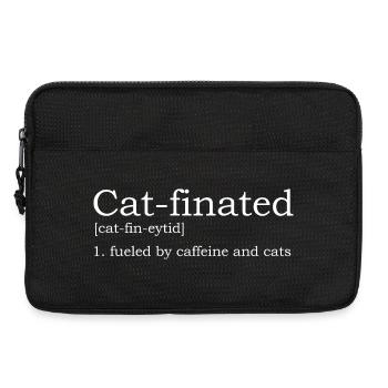 Alimenté par les chats et le café - Sacoche pour ordinateur portable 13 pouces - noir - Devant