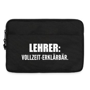 Lehrer: Vollzeit-Erklärbär - Laptoptasche 13" - Schwarz - Vorne