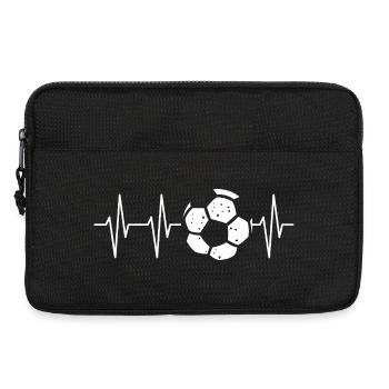 Conception de la ligne de battement de cœur de football - Sacoche pour ordinateur portable 13 pouces - noir - Devant
