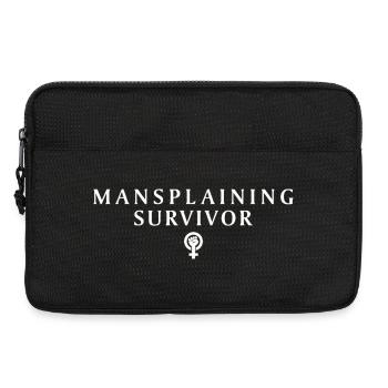 Déclaration féministe Survivante du Mansplaining - Sacoche pour ordinateur portable 13 pouces - noir - Devant