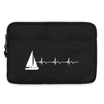 Segelboot Segeln EKG Herzschlag - Laptoptasche 13" - Schwarz - Vorne