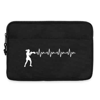 Boxerin Boxen EKG Herzschlag Herzfrequenz - Laptoptasche 13" - Schwarz - Vorne