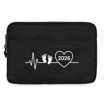 Bébé 2026 annonce de bébé future maman ou papa - Sacoche pour ordinateur portable 13 pouces - noir - Devant
