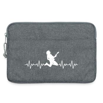 Guitariste de hard rock Groupe de rock ECG Heartbeat - Sacoche pour ordinateur portable 13 pouces - gris chiné - Devant