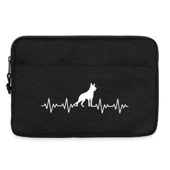 German Shepherd ECG Heartbeat - Laptop bag 13" - black - Front