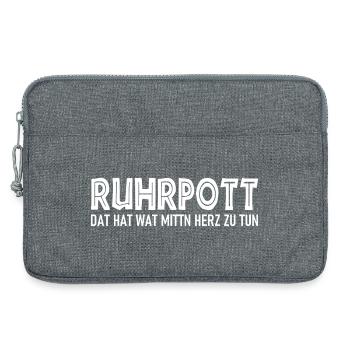 Ruhrpott - Dat hat wat mittn Herz zu tun - Laptoptasche 13" - Grau meliert - Vorne