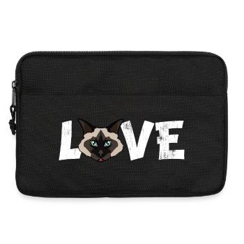 Birman Cat Love Funny Breed Illustration - Laptop bag 13" - black - Front