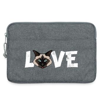 Birman-Katzen-Liebe lustige Rasse-Illustration - Laptoptasche 13" - Grau meliert - Vorne