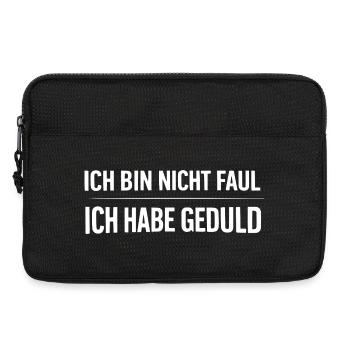 Ich bin nicht faul. Ich habe Geduld - Laptoptasche 13" - Schwarz - Vorne