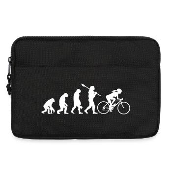 Evolution der weiblichen Silhouette der weiblichen Silhouette der Frau beim Radfahren - Laptoptasche 13" - Schwarz - Vorne
