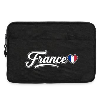Frankreich-Drehbuch mit Flaggenherz-Fan Patriotisch - Laptoptasche 13" - Schwarz - Vorne