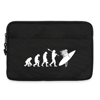 Surfing Evolution Female Surfer Silhouette Art - Laptop bag 13" - black - Front