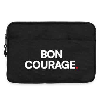 BON COURAGE | Expression humour minimaliste - Sacoche pour ordinateur portable 13 pouces - noir - Devant