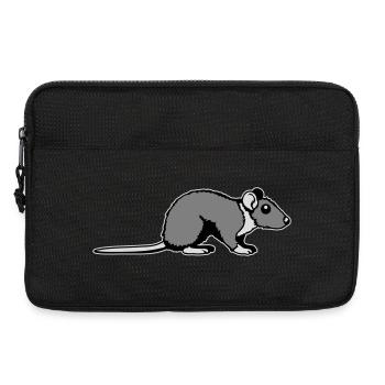 Ratte Seitenprofil Süß Lustig Nagetier Tier Comic - Laptoptasche 13" - Schwarz - Vorne