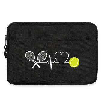 Joueur de tennis Heartbeat - Sacoche pour ordinateur portable 13 pouces - noir - Devant