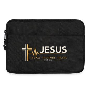Jesus Bibelvers Der Weg Die Wahrheit Das Leben  - Laptoptasche 13" - Schwarz - Vorne