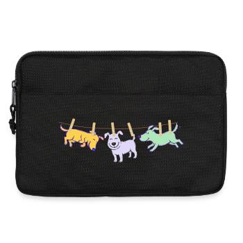 Dog T-Shirt Funny Clothesline Gift Idea - Laptop bag 13" - black - Front