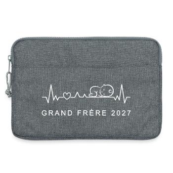 Futur Grand Frère 2027 Advertisement Grossesse - Laptop bag 13" - heather grey - Front