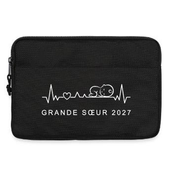 Future Grande Sœur 2027 Battement Cœur Grossesse - Sacoche pour ordinateur portable 13 pouces - noir - Devant