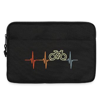 Battement de cœur cycliste vintage - Sacoche pour ordinateur portable 13 pouces - noir - Devant