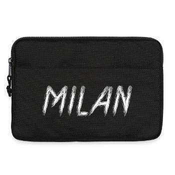 Mailand, Italien – White Grunge-Pinsel-Typografie - Laptoptasche 13" - Schwarz - Vorne